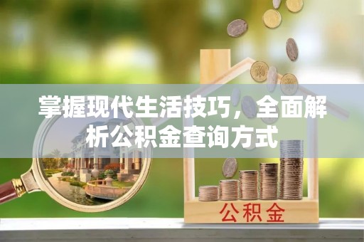 金峰掌握现代生活技巧，全面解析公积金查询方式