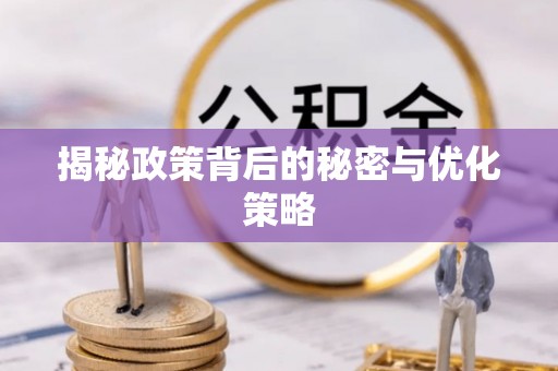 金峰揭秘政策背后的秘密与优化策略