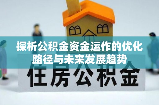 金峰探析公积金资金运作的优化路径与未来发展趋势
