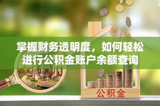 金峰掌握财务透明度，如何轻松进行公积金账户余额查询